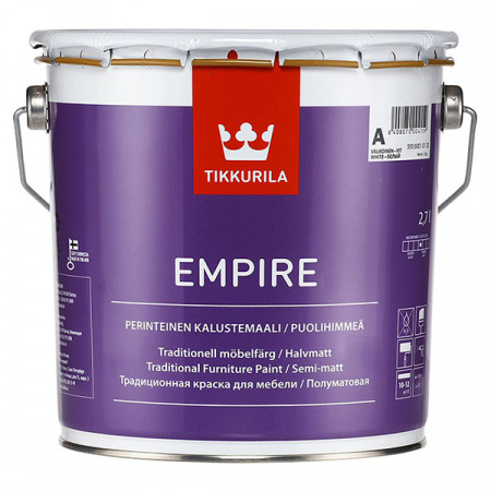 Алкидная краска для мебели Empire Tikkurila база С 2,7 л